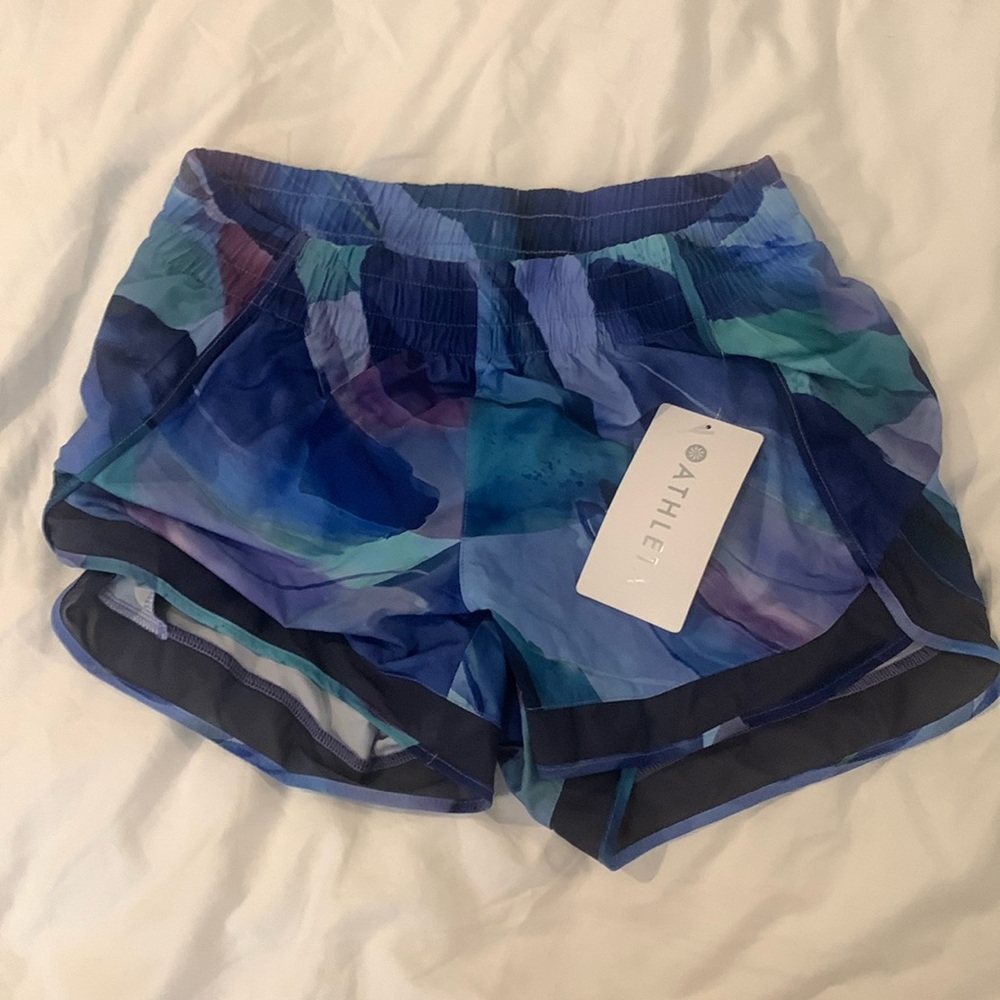 Athleta Printed Mesh Racer Run Short 4”